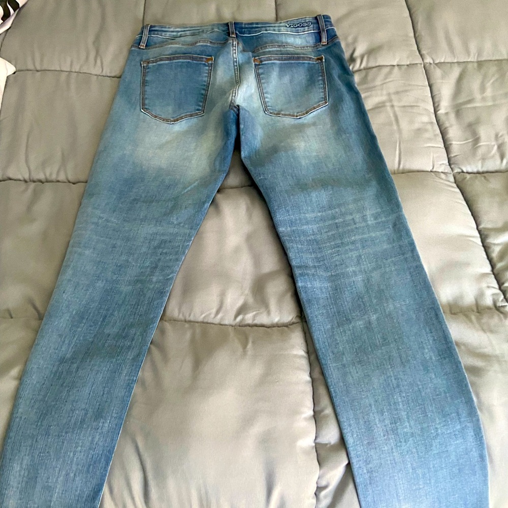 Light blue wash denim jeans